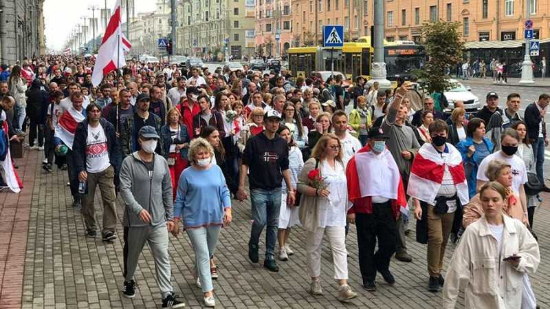 На акцию протеста в Минске вышли 30 тыс. человек