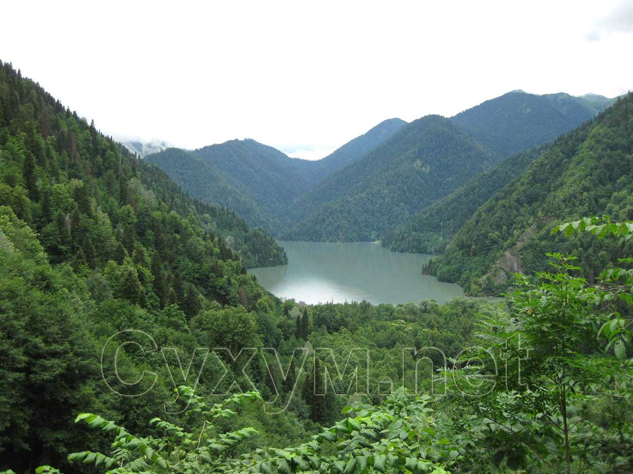 озеро рица с высоты 950 метров над уровнем моря