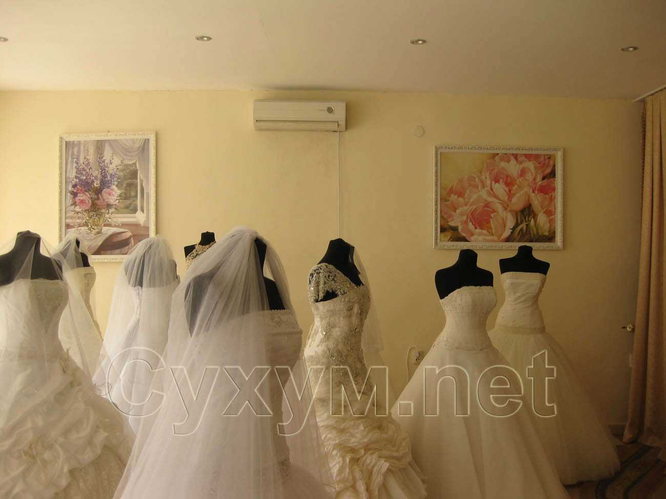 свадебный салон алика - картины возле примерочной