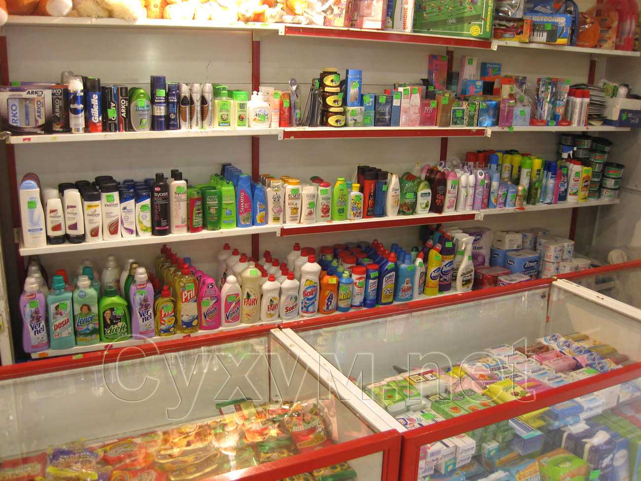 магазин продукты - шампуни и моющие средства